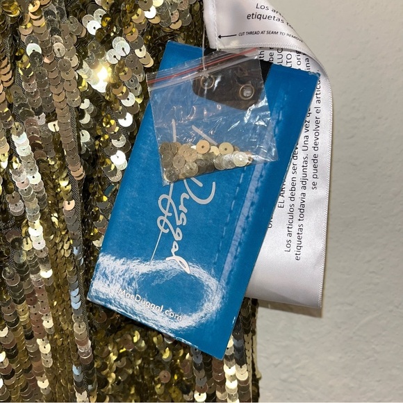 MAC DUGGAL 93540 dress gold 6 sequin one shoulder formal gown maxi wedding prom - Picture 12 of 16